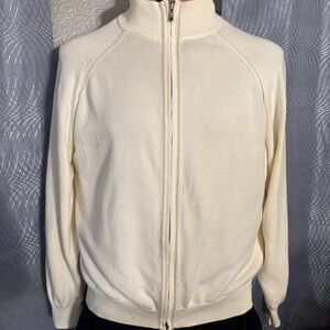 Calvin Klein Men's Ivory Zip-Up Sweater